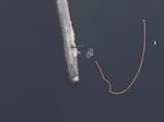 Satellite imagery captured by Maxar Technologies on Friday appears to show dolphin pens at the entrance to Sevastopol Harbor. The naval base there is important to the Russian military because of its proximity to the Crimean peninsula.