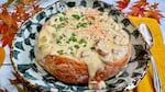 This bread bowl of lobster mushroom chowder is like a stroll through the Coast Range