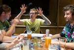 Dungeon master Blake Hooper leads players in a game of Dungeons & Dragons at Mox Boarding House in Portland. The group records their game play for the Dice Boyz podcast.