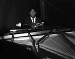 Dizzy Gillespie at the piano in Portland, Ore., circa 1954.