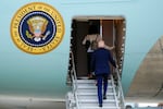 President Joe Biden boards Air Force One, with granddaughter Natalie Biden, to depart Joint Base Andrews, Md., Thursday, Nov. 14, 2024, en route to Lima, Peru to join other world leaders at the APEC Summit.