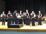 The Elgin High School band is shown performing for the first time at the 2022 OSAA state band and orchestra championships in Corvallis. The band finished fifth in their school division.