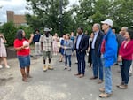 EPA Administrator Michael S. Regan toured Mudbone Grown Farm in Rockwood Wednesday August 10, 2022. Mudbone Grown Farm's co-founders Shantae Johnson and Arthur Shavers discuss their work and how their projects have benefitted communities of color.