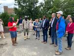 EPA Administrator Michael S. Regan toured Mudbone Grown Farm in Rockwood Wednesday August 10, 2022. Mudbone Grown Farm's co-founders Shantae Johnson and Arthur Shavers discuss their work and how their projects have benefitted communities of color.