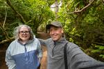 Robin Loznak, right, and his wife Carisa Cegavske take a selfie along the Hobbit Trail leading to the Hobbit Beach near Florence, Ore., on June 29, 2025.