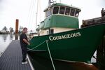 John Hankins captains his fishing vessel "Courageous." He thinks having cameras on board instead of fisheries observes might stop some cheating, especially in the crabbing season. 