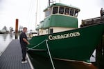 John Hankins captains his fishing vessel "Courageous." He thinks having cameras on board instead of fisheries observes might stop some cheating, especially in the crabbing season. 