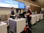 Red Cross volunteer Darryl Fuller checks in at the Portland International Airport on Jan. 9, 2025. Fuller will join other volunteers in Los Angeles to help people impacted by the wildfires.