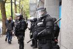 Twenty-five people were arrested in Portland during a May Day protest that police say turned into a riot, May 1, 2017.