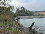 Vanessa Castle and Matt Beirne from the Lower Elwha Klallam Tribe head up the Elwha River to a fishing hole.