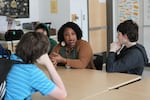 At the start of class at Franklin High School, Oregon Teacher of the Year Mercedes Munoz asks students to rate their day from 1 to 3.