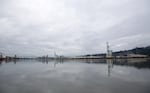 The Port of Portland's Terminal 2, visible from across the Willamette River in Northeast Portland on Monday, Dec. 24, 2018. The Fremont Bridge is visible in the background.