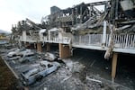 August 11: Wildfire wreckage is seen in Lahaina, Hawaii.