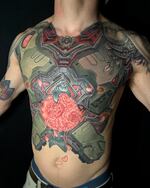 Tattoo artist, Bob Jones, creates large scale works that pull inspiration from Japanese pop culture like gundam and anime.