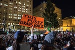 A third night of protests took place in Portland on Nov. 10, 2016, as crowds demonstrated against the election of Donald Trump as well as other issues.