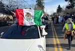 At several points of a David Douglas High School walkout against immigration and customs enforcement, cars and trucks rode alongside protestors in support. The high school’s Latino Student Union led the mid-day walkout.