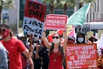 May Day demonstrators march through downtown Los Angeles last year. Thousands of people took to the streets across the nation that May 1 in rallies calling for immigration reform, workers' rights and police accountability.