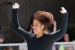 Lydia Finch, the choreographer and coach at the Lloyd Center Ice Rink, May 31, 2026. The rink was the first mall ice rink in the world, opened in 1960. On May 31, it hosted a final performance, with dozens of clubs and skaters of all ages participating. 