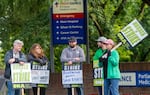 The picket line at Providence Portland Medical Center, Monday, June 19, 2023. 