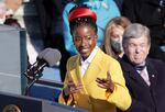 Youth Poet Laureate Amanda Gorman speaks during the inauguration of U.S. President Joe Biden on the West Front of the U.S. Capitol on Jan. 20, 2021, in Washington, D.C.