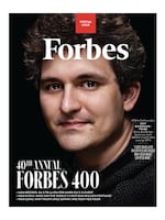 Sam Bankman-Fried, shown on the cover of a 2021 Forbes 400 ranking of the richest Americans. 