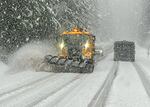 A plow with the Oregon Department of Transportation works the roads in the Cascades in Douglas County on Feb. 13, 2023. ODOT has said it will decrease some winter road maintenance due to a decline in revenue.