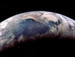 View of the earth photographed from the Apollo 11 spacecraft as it approached the earth on its return from the moon on July 24, 1969.