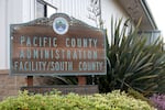 Pacific County's administration offices in Long Beach, Wash., pictured on Sept. 15. Sheriff Daniel Garcia won election in the county last fall as a write-in candidate with no official law enforcement experience.