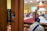 A bullet hole from the 2012 shooting can still be seen in a door frame.