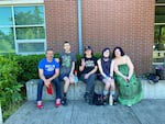 Class of 2025 student Ava (2nd from right) with her family at Ron Russell Middle School. Her father, brother, mother, and grandmother all showed up in support.