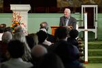 Former U.S. President Jimmy Carter teaches Sunday school at Maranatha Baptist Church, Sunday, Nov. 3, 2019, in Plains, Ga. (AP Photo/John Amis)