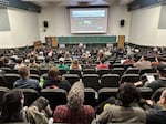 Roughly 200 people gathered at a town hall to discuss the value of CAHOOTS, April 10, 2025.