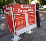 A ballot drop box in Deschutes County, Ore.