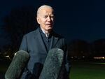 President Joe Biden answers a reporter's question as he walks from Marine One upon arrival on the South Lawn of the White House, Dec. 20, 2023, in Washington.