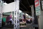 Ali Muhareb's Mujahedeen jams out their psychedelic melodies to a crowd on the East Stage. The two stages at PDX Pop Now! are opposite of one another on Second Avenue and Third Avenue on Madison Street.