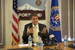 FBI Special Agent In Charge Renn Cannon briefs reporters in Portland on Tuesday, Dec. 4, 2018.