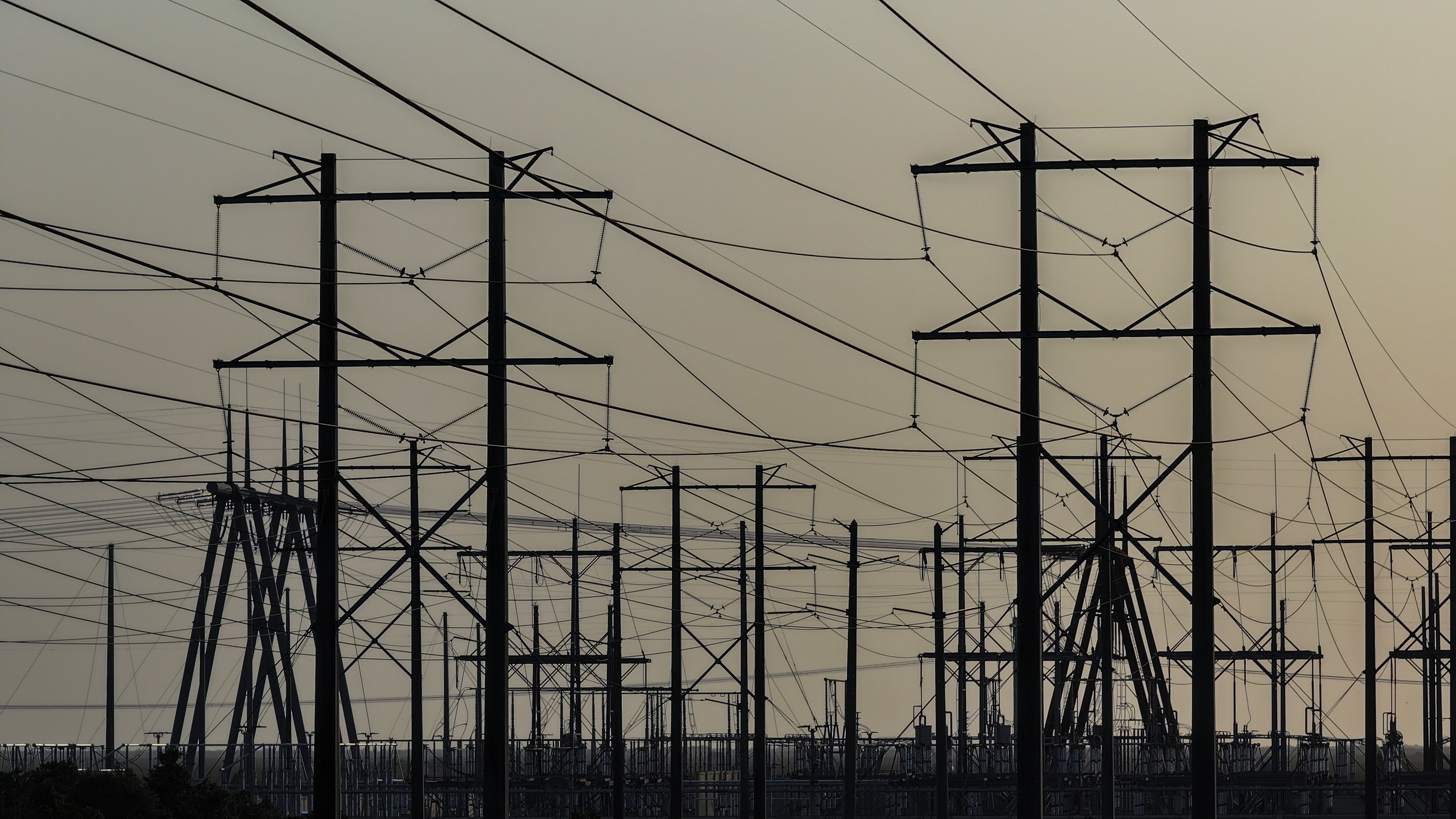 High voltage power lines in Pembroke Pines, Florida.