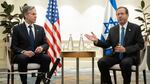 U.S. Secretary of State Antony Blinken, left, and Israel's President Isaac Herzog hold a meeting in Tel Aviv on Thursday following the announcement of an extension of the truce between Israel and Hamas just before it was due to expire.