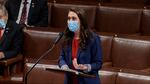 FILE - In this Thursday, Jan. 7, 2021 file photo image taken from video, Rep. Jaime Herrera Beutler, R-Wash., speaks as the House debates the objection to confirm the Electoral College vote from Pennsylvania, at the U.S. Capitol. On Tuesday, Jan. 12 Herrera Beutler came out in favor of impeaching President Donald Trump over last week's riot at the Capitol.