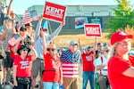 Supporters of Joe Kent at a rally at the Clark County Fairgrounds on Sept. 6, 2021. Kent is running for the District 3 congressional seat in Washington state.