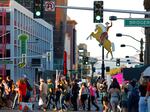 Abortion-rights activists march in protest of the overturning of Roe v. Wade by the U.S. Supreme Court, in Las Vegas on June 24, 2022.