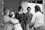 September 4, 1982: The Royal family share a joke with Geoff Capes as they attend the Braemar Highland Games in Scotland. From left: The Queen Mother, Queen Elizabeth II, Princess Diana, Prince Charles and Geoff Capes.