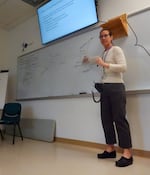 Central Oregon Community College biology professor Emma Chaput teaches a health and fitness class at Deer Ridge on April 29, 2024. Chaput was integral in developing the transfer degree program at the prison.