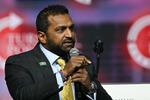 Patel speaks during a Turning Point Action campaign rally for Trump in Las Vegas on Oct. 24, 2024.