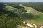 President Biden flies over the Amazon in his Marine One helicopter during his visit to Manaus, Brazil, on Nov. 17, 2024.