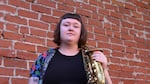 Saxophonist Nicole McCabe poses with her instument.