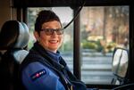 Cindy Kassab, a TriMet bus driver in her 44th year with the organization, poses for a portrait while behind the well on her bus 43 route through SW Portland, Ore., on Friday, March 20, 2020. Kassab, whose bus was empty on what would normally be a busy Friday afternoon, said she's never seen so few TriMet riders in her career as she's seeing during the coronavirus epidemic spreading through the region.