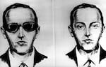 FILE--This undated artist sketch shows the skyjacker known as D.B. Cooper from recollections of the passengers and crew of a Northwest Airlines jet he hijacked between Portland and Seattle on Thanksgiving eve in 1971. Nearly 50 years after skyjacker D.B. Cooper vanished out the back of a Boeing 727 into freezing Northwest rain, wearing a business suit, a parachute and a pack with $200,000 in cash, a crime historian is conducting a dig on the banks of the Columbia River in Vancouver, Washington, in search of evidence.