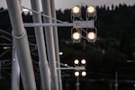 On Monday, June 22, 2015, Trimet conducted a test of the aesthetic lighting system on the Tilikum Crossing. In total, there are 178 LED lights that make up the display.