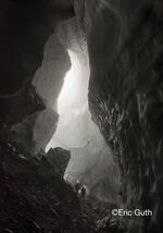 Hot vapors rising from the floor of the volcano likely had a hand in sculpting the passages found in the Mount Saint Helens glacier cave system.